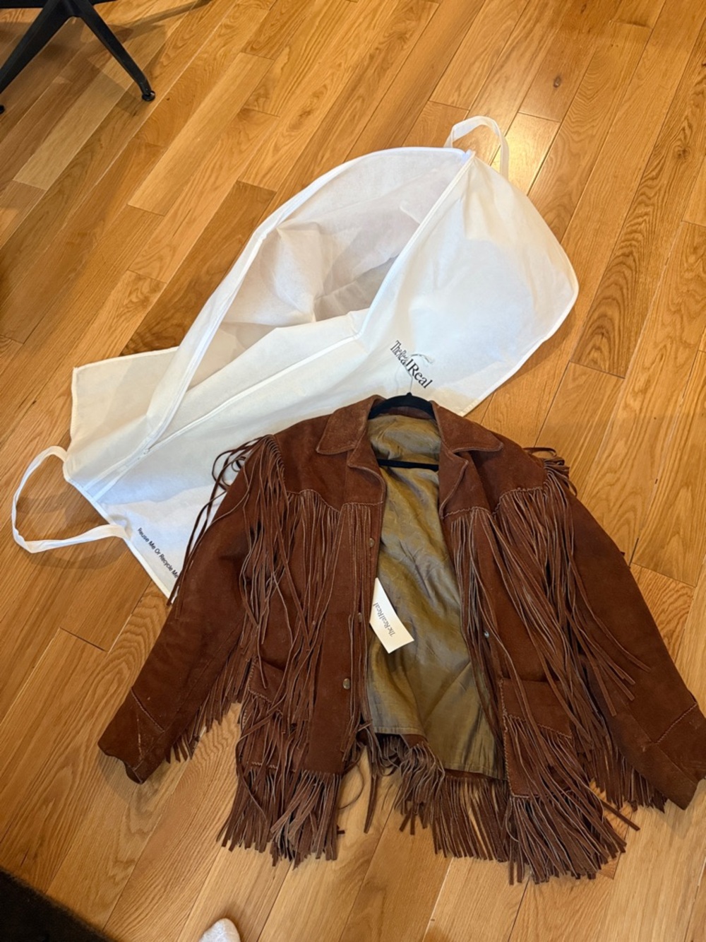 Fringed Suede Jacket - Brown. Vintage. - Picture 14 of 14
